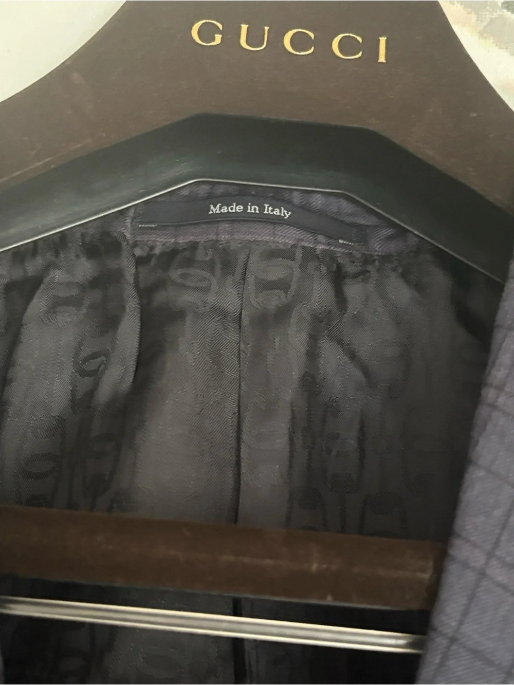 Gucci Men's Gray-Blue Plaid Two-Piece Suit make an offer